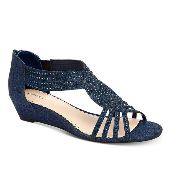 Charter Club Women's Ginifur Embellished Strappy Wedge Sandals (WIDE) - Picture 1 of 8